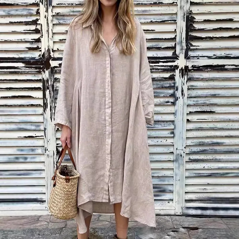 Clara | Casual Cotton-Linen Shirt Dress