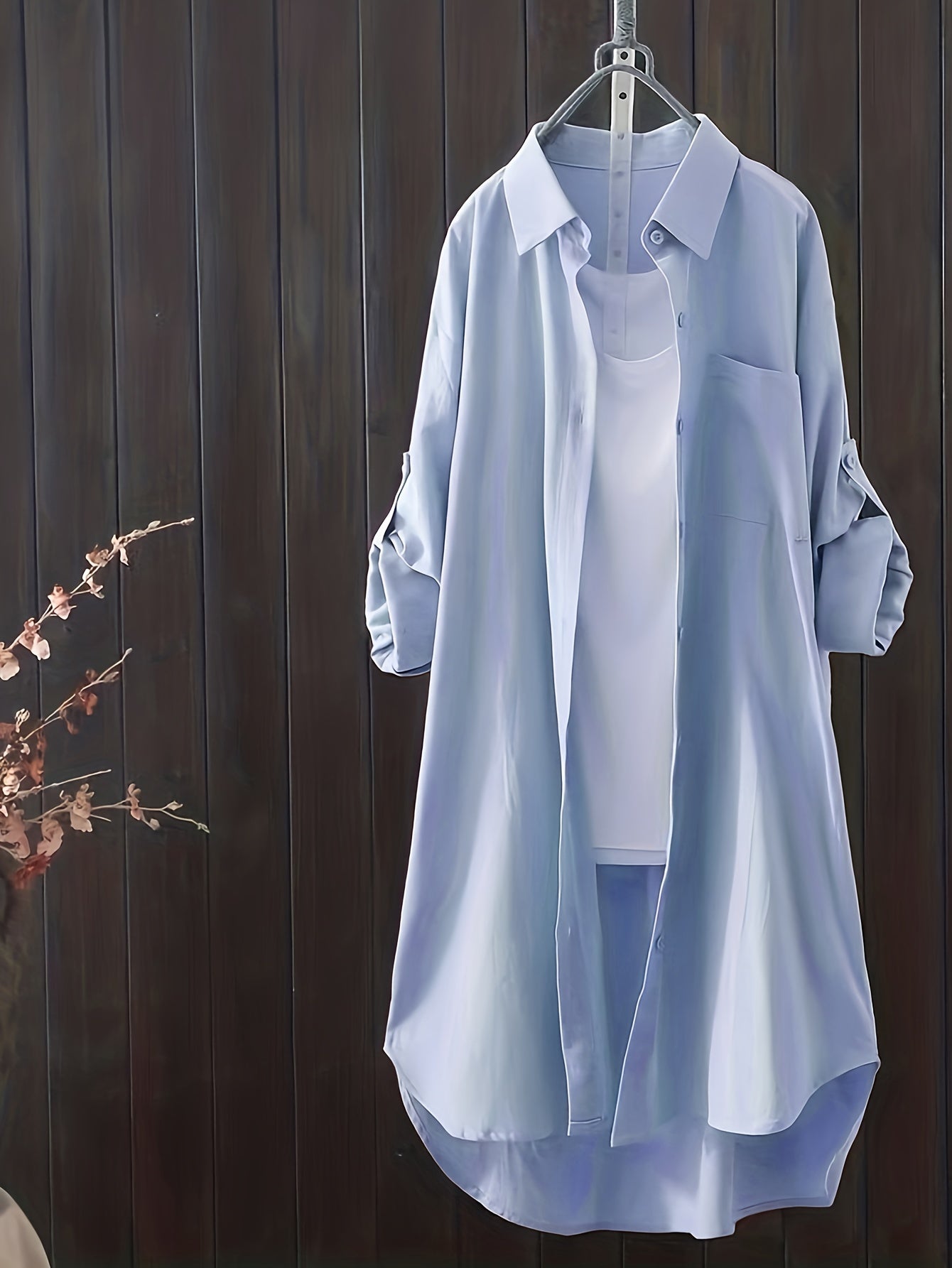 Megan Oversized Midi Shirt – Effortless Style in a Loose Fit