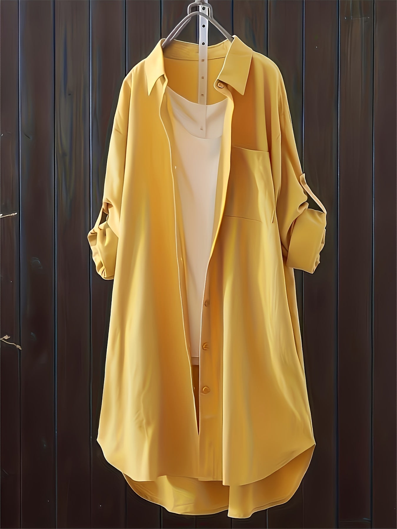 Megan Oversized Midi Shirt – Effortless Style in a Loose Fit