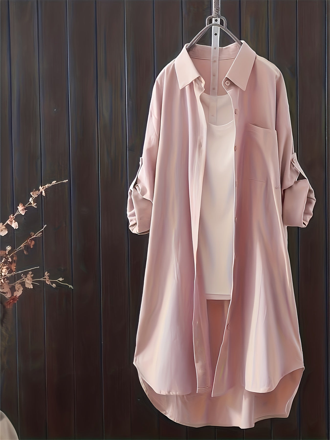 Megan Oversized Midi Shirt – Effortless Style in a Loose Fit