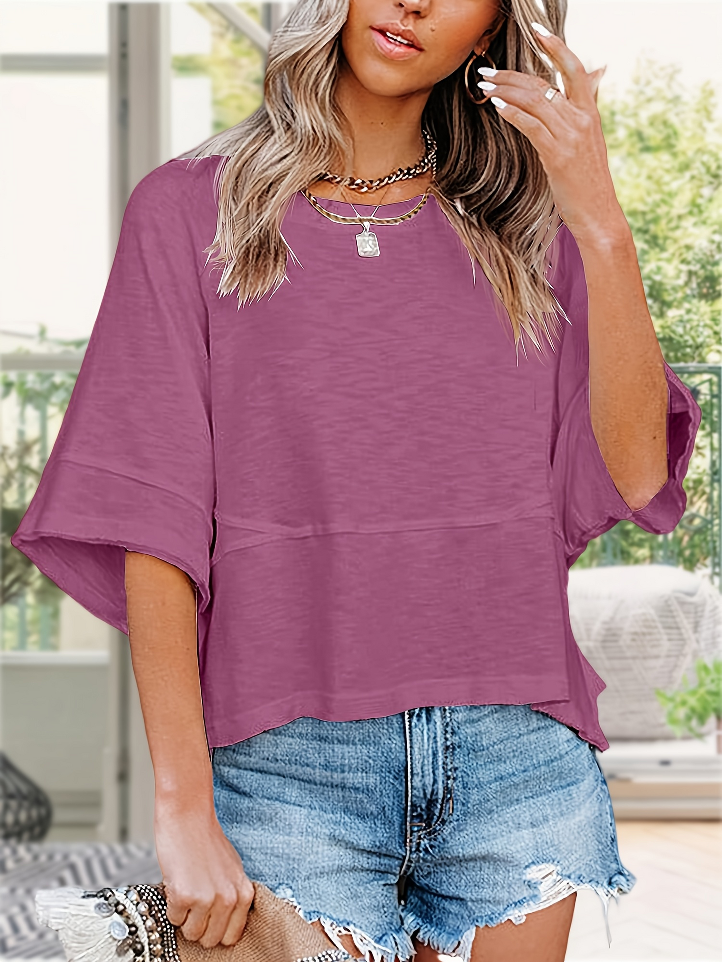 Melissa Oversized Half Sleeve Tee – Cute & Comfy Summer Essential