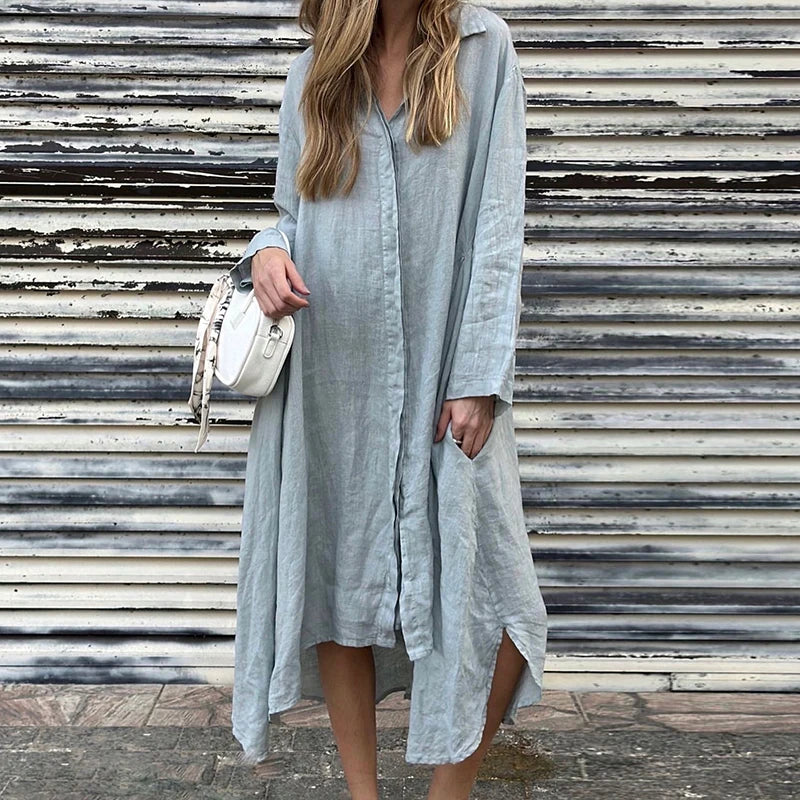 Clara | Casual Cotton-Linen Shirt Dress