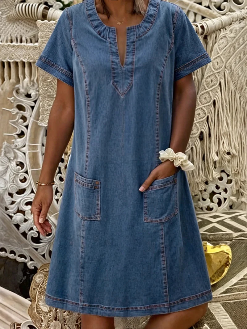 Thalia – Soft Denim Day Dress