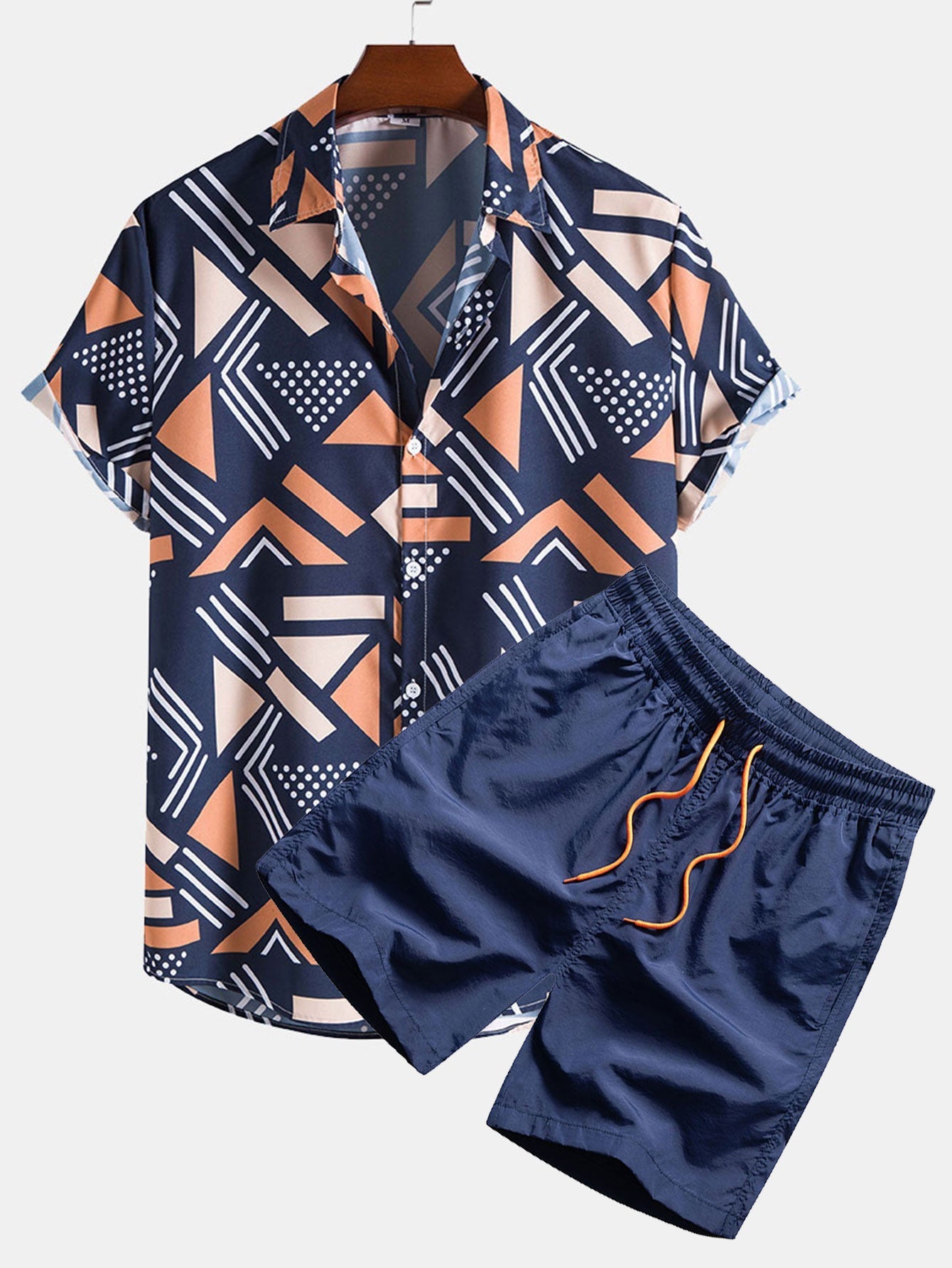 Steven Geometric Print Shirt & Swim Shorts