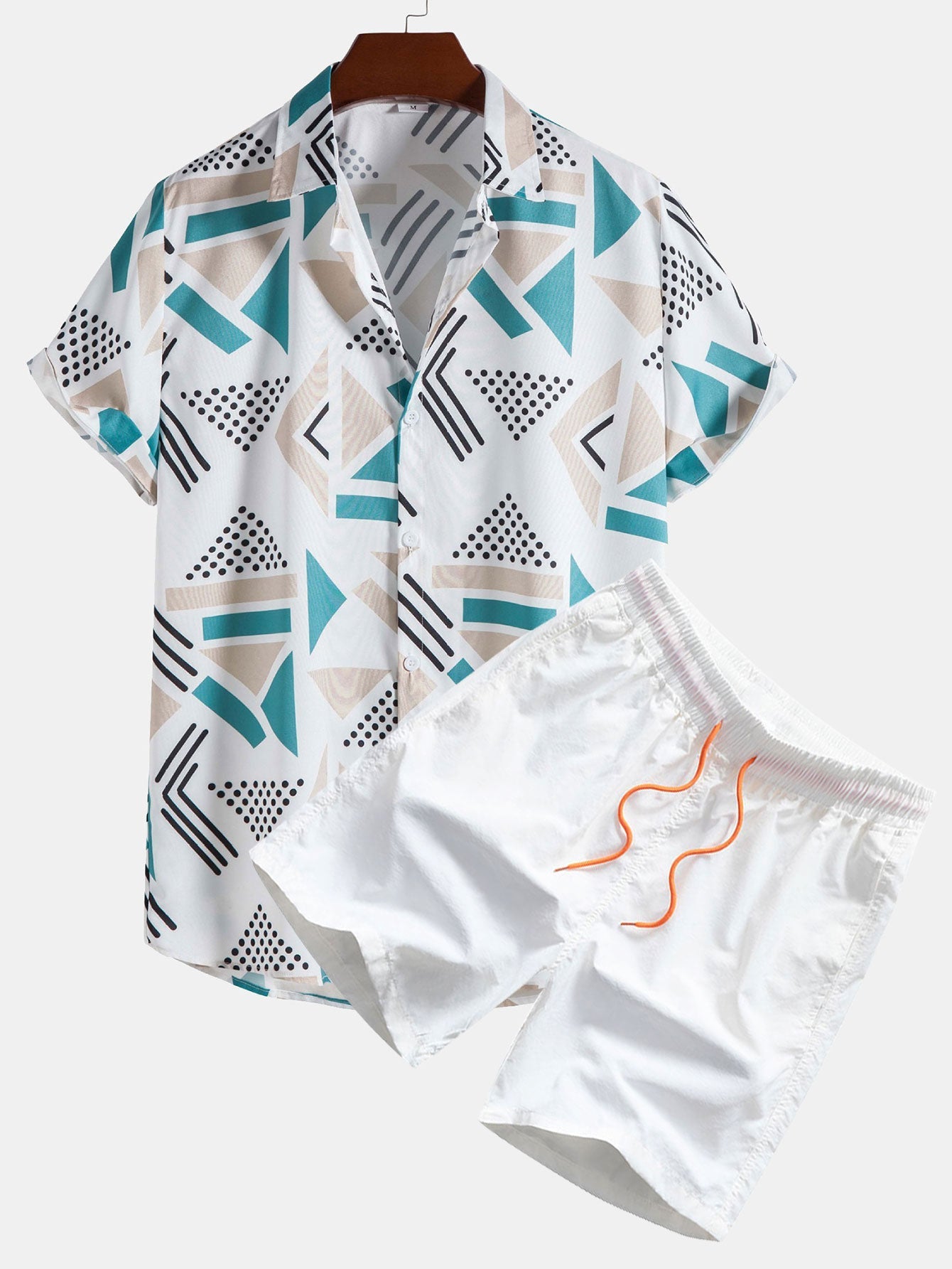 Steven Geometric Print Shirt & Swim Shorts