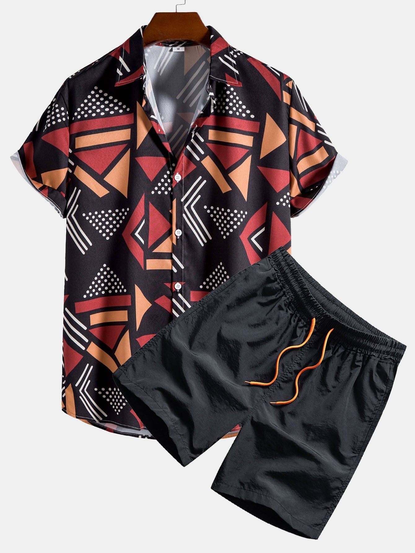 Steven Geometric Print Shirt & Swim Shorts