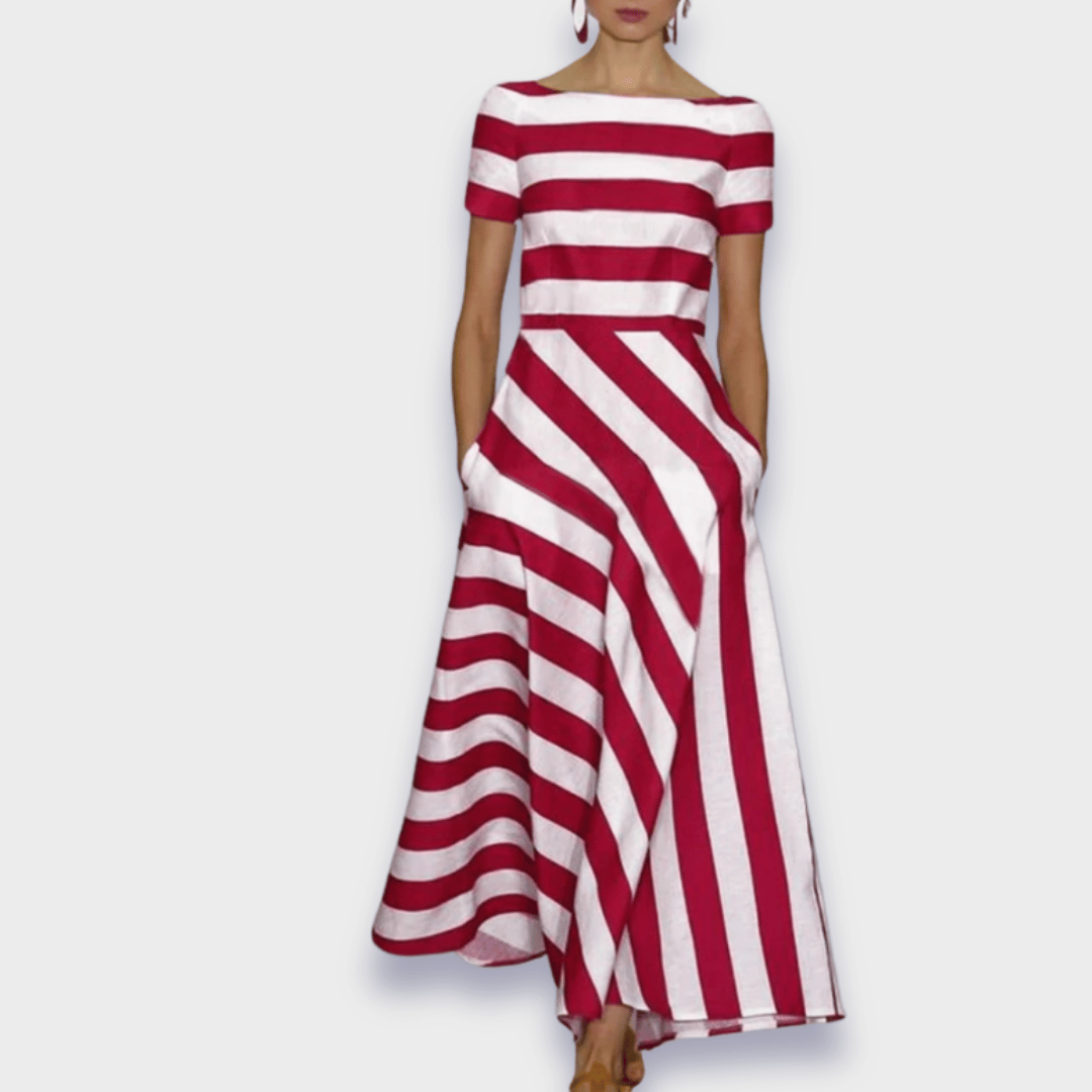 Quinn Maxi Dress – Artisanal Stripes with a Flowing Touch