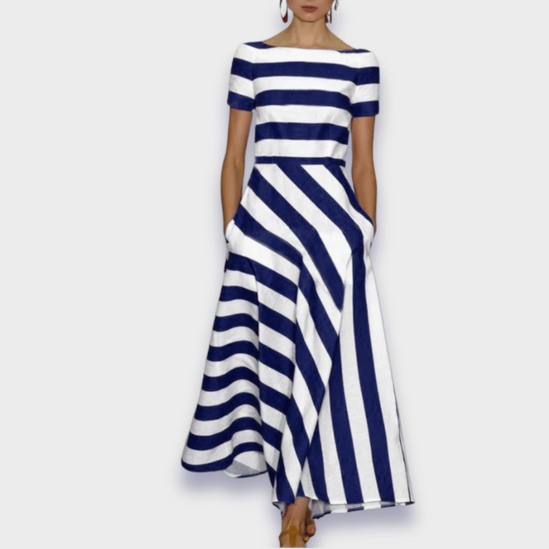 Quinn Maxi Dress – Artisanal Stripes with a Flowing Touch