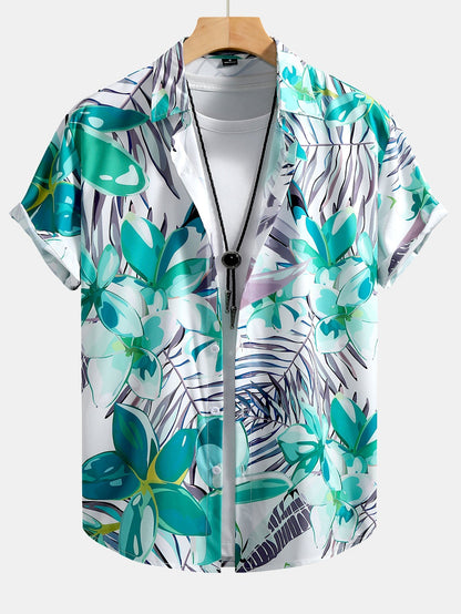 Ryan Floral Print Button-Up Shirt & Swim Shorts Set