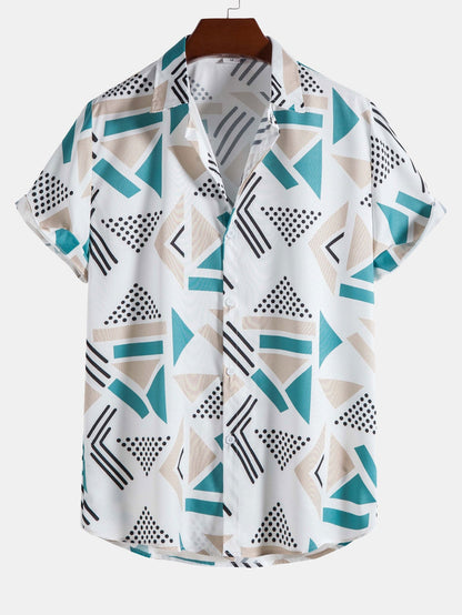 Steven Geometric Print Shirt & Swim Shorts
