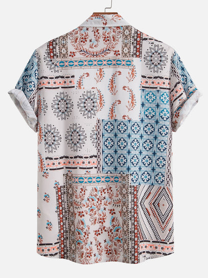 Brian Scarf Print Button Up Shirt & Swim Shorts