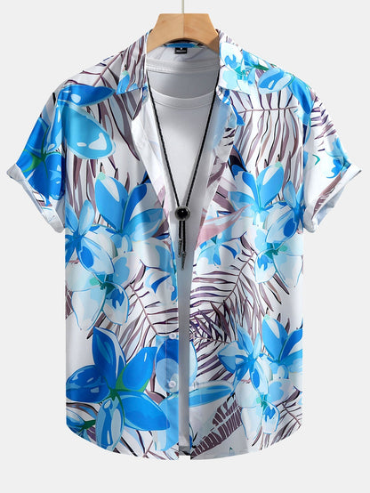 Ryan Floral Print Button-Up Shirt & Swim Shorts Set