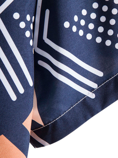 Steven Geometric Print Shirt & Swim Shorts
