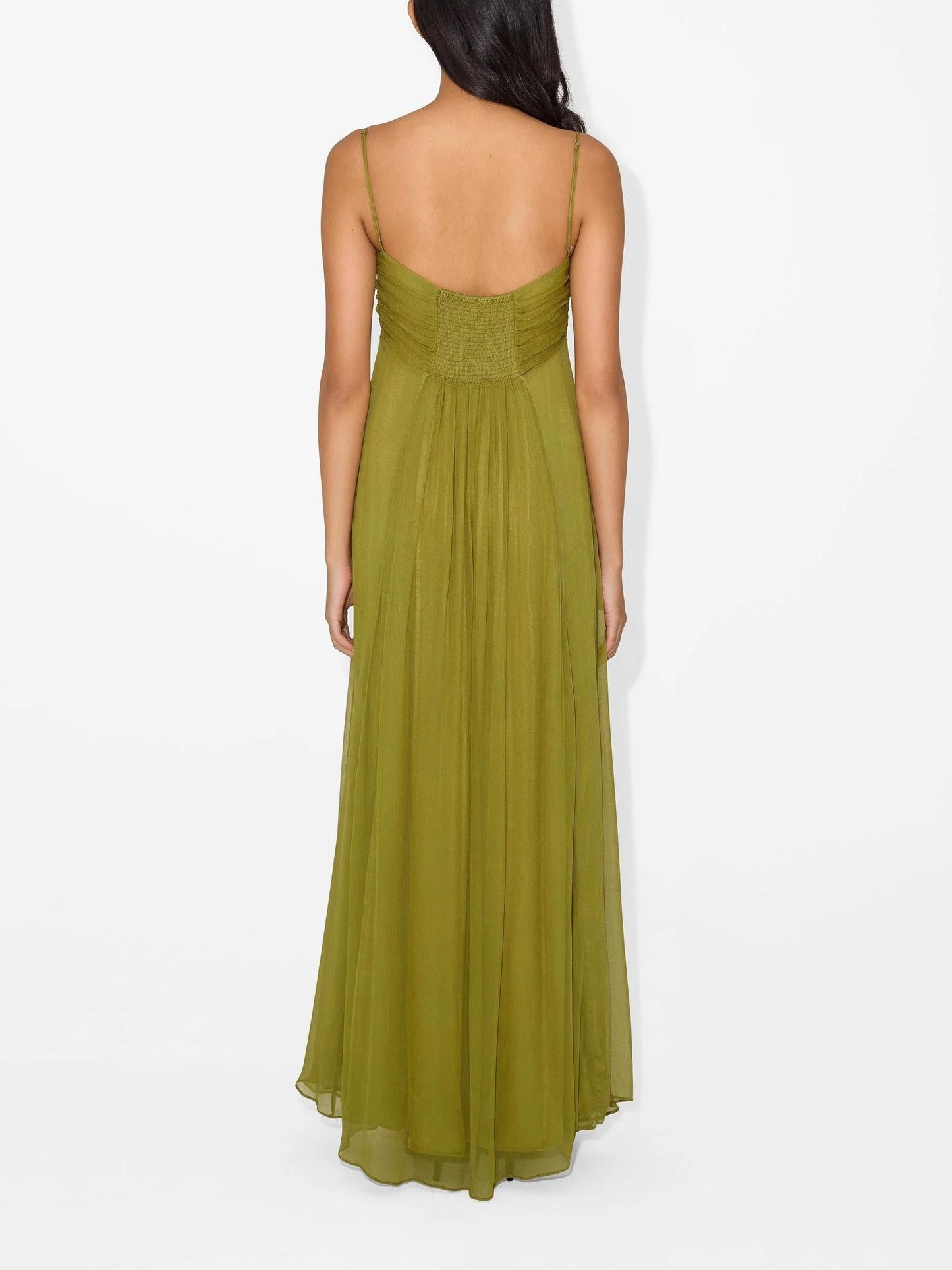 Olive Breeze Dress – Lightweight Drape with Natural Charm