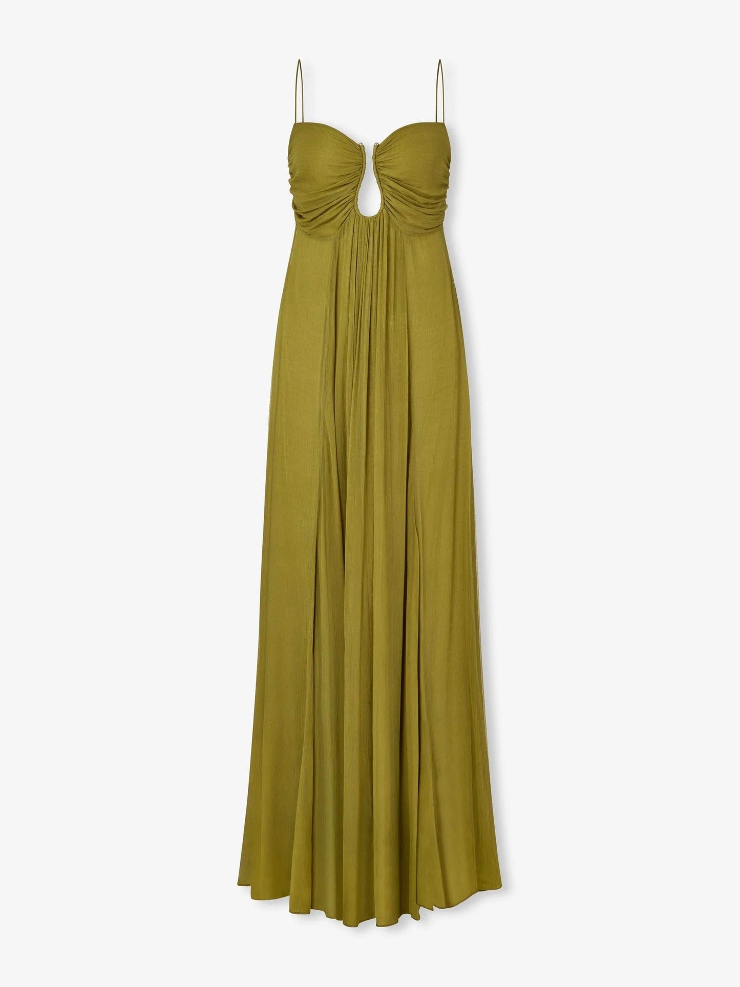 Olive Breeze Dress – Lightweight Drape with Natural Charm
