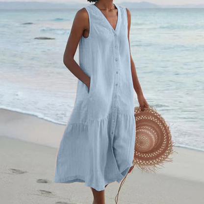 Sienna Linen Midi – Effortless Elegance in Every Step