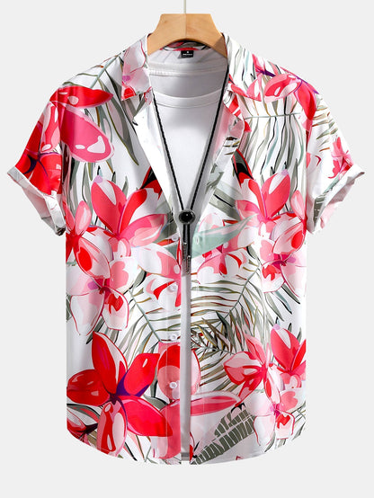 Ryan Floral Print Button-Up Shirt & Swim Shorts Set