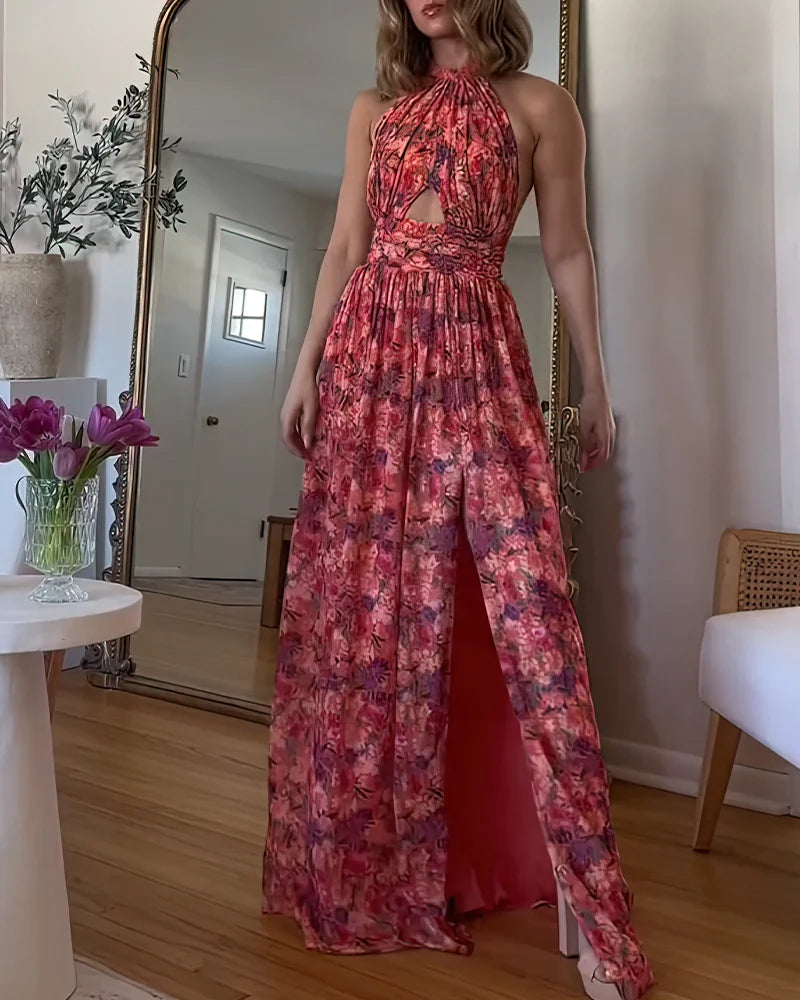 Camille Rae Garden Whisper Dress – Romantic Florals & Bare-Back Elegance