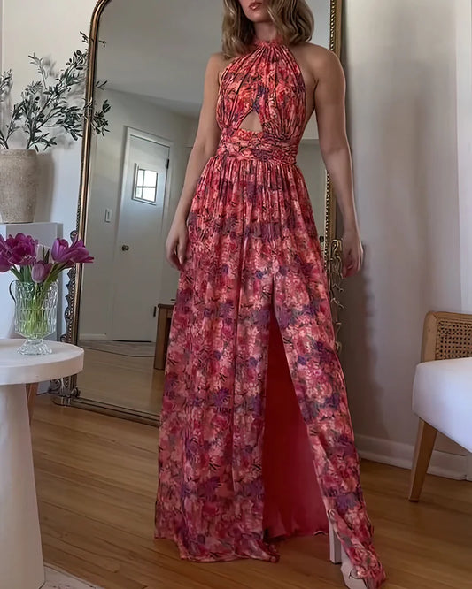 Camille Rae Garden Whisper Dress – Romantic Florals & Bare-Back Elegance