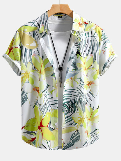 Ryan Floral Print Button-Up Shirt & Swim Shorts Set