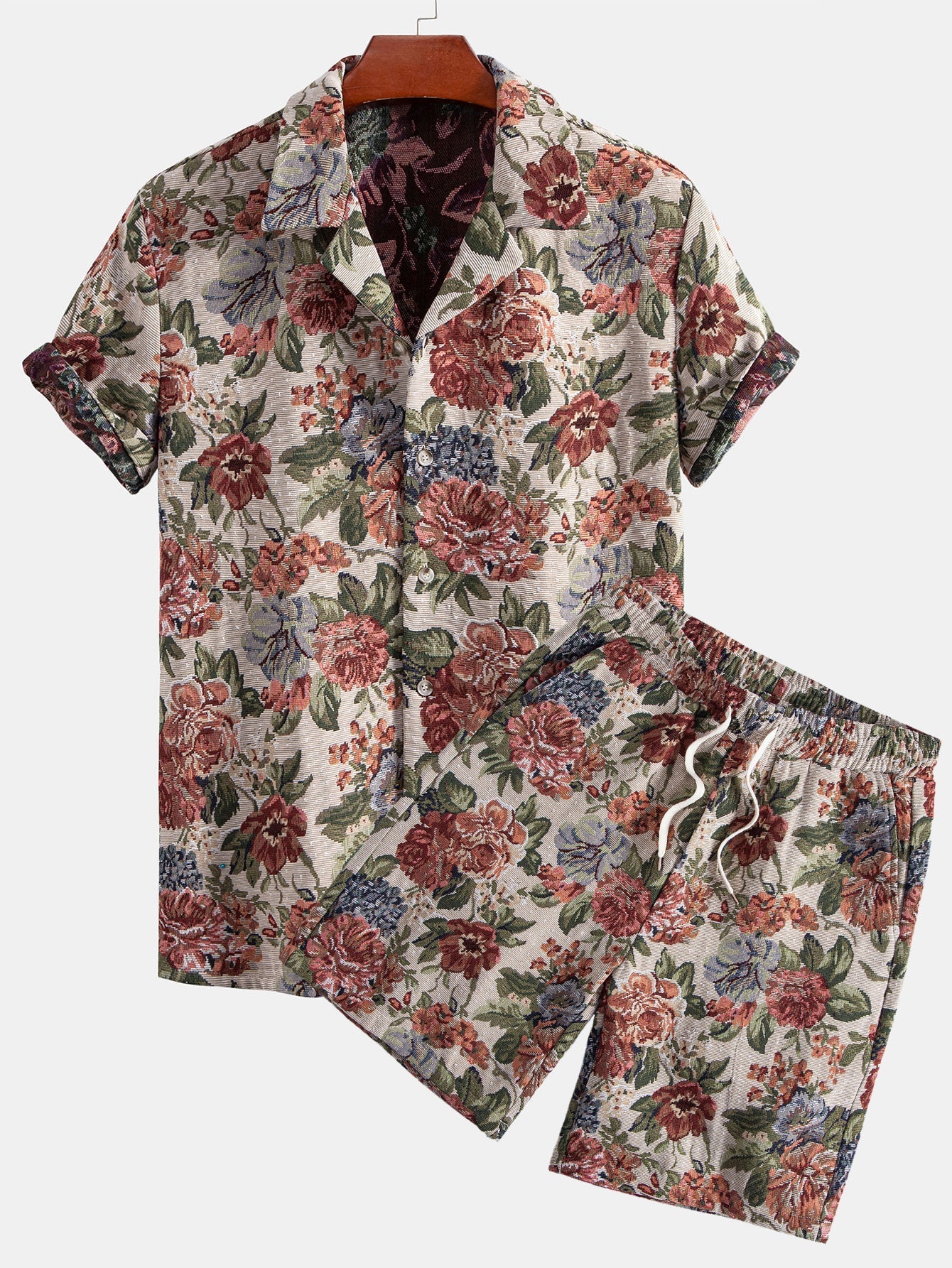 William Floral Jacquard Cuban Shirt & Shorts