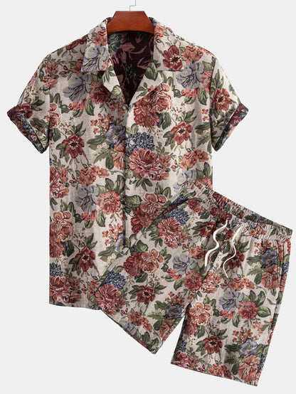 William Floral Jacquard Cuban Shirt & Shorts