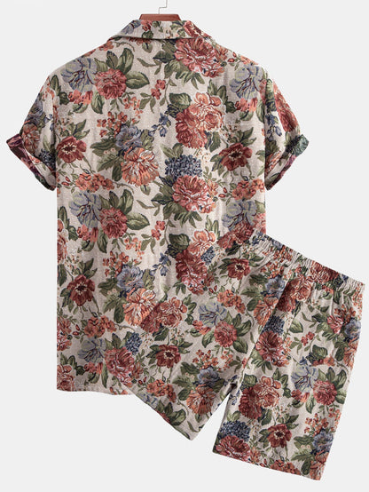 William Floral Jacquard Cuban Shirt & Shorts