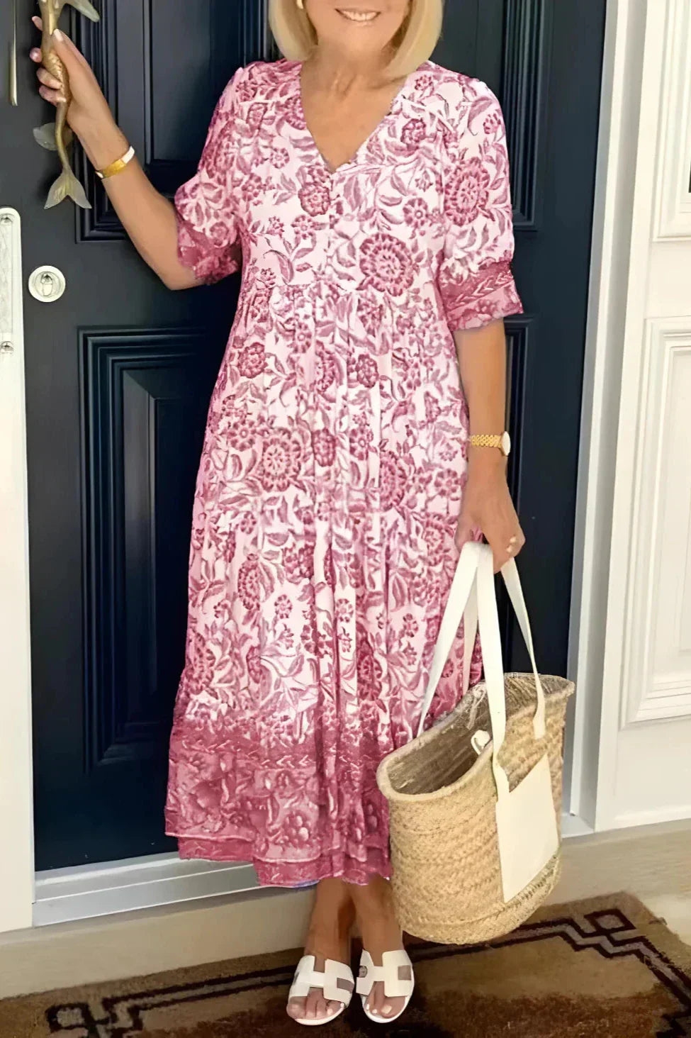 Bianca Flow Midi Dress – Graceful Movement with Timeless Charm