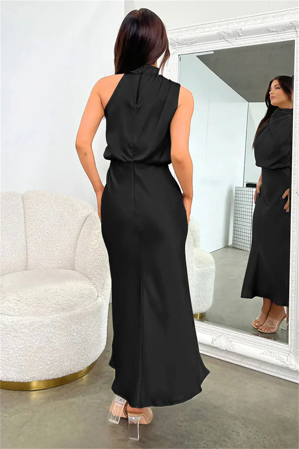 Vivienne Evening Dress – Timeless Satin with Graceful Flow