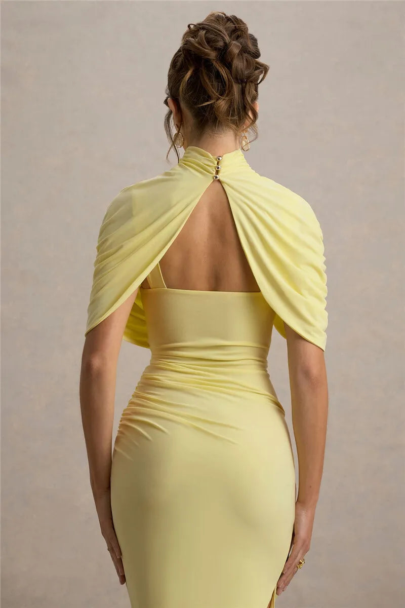 Mila Soft Drape Dress – Feminine Charm in a Midi Cut