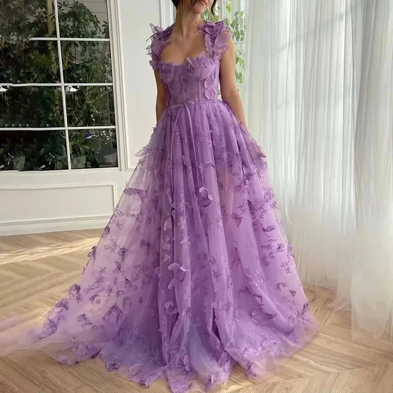 Elowen Dream Dress – Flowing Prom Gown with Soft Sage Elegance