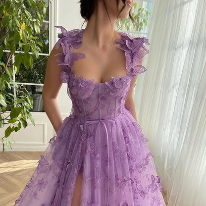 Elowen Dream Dress – Flowing Prom Gown with Soft Sage Elegance