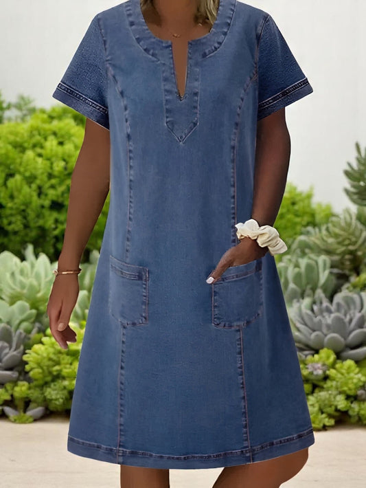 Maya Soft Touch Denim Dress – Classic Look with a Modern Twist