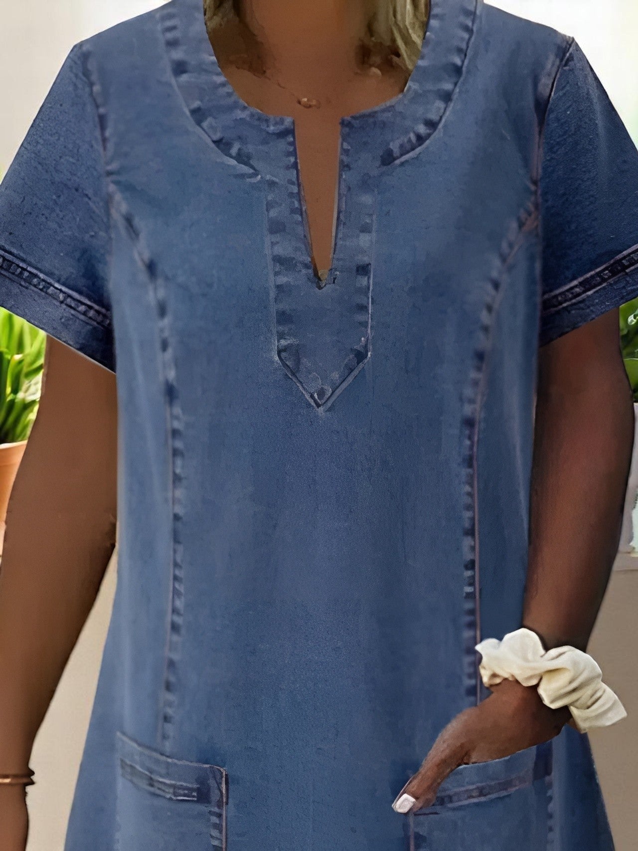 Maya Soft Touch Denim Dress – Classic Look with a Modern Twist