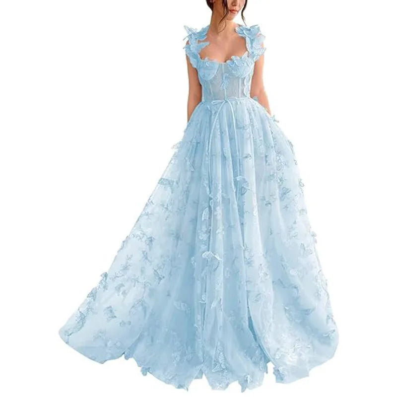 Elowen Dream Dress – Flowing Prom Gown with Soft Sage Elegance