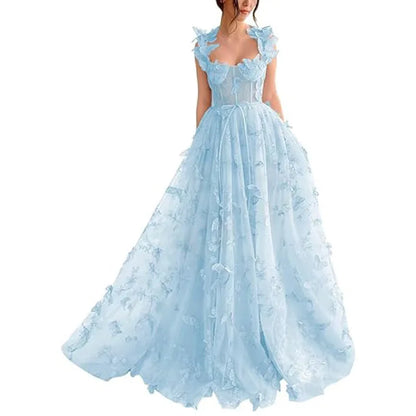 Elowen Dream Dress – Flowing Prom Gown with Soft Sage Elegance