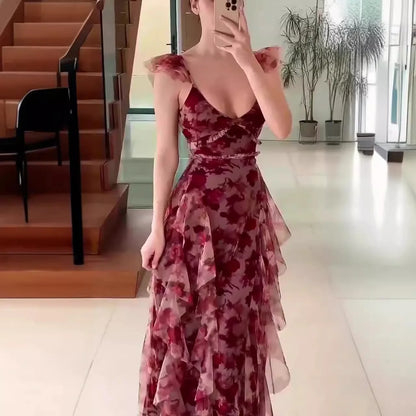 Maribel Bloom Dress – Soft Florals with Playful Ruffle Charm