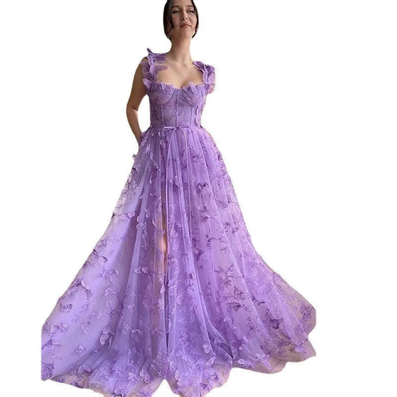 Elowen Dream Dress – Flowing Prom Gown with Soft Sage Elegance