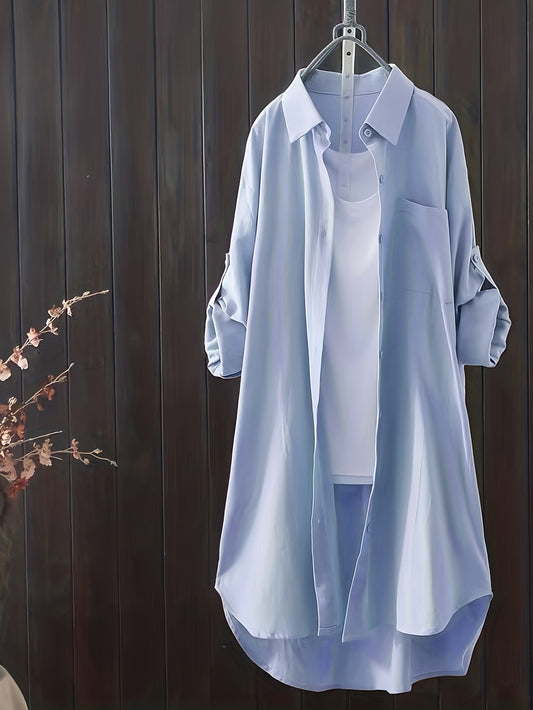 Megan Oversized Midi Shirt – Effortless Style in a Loose Fit