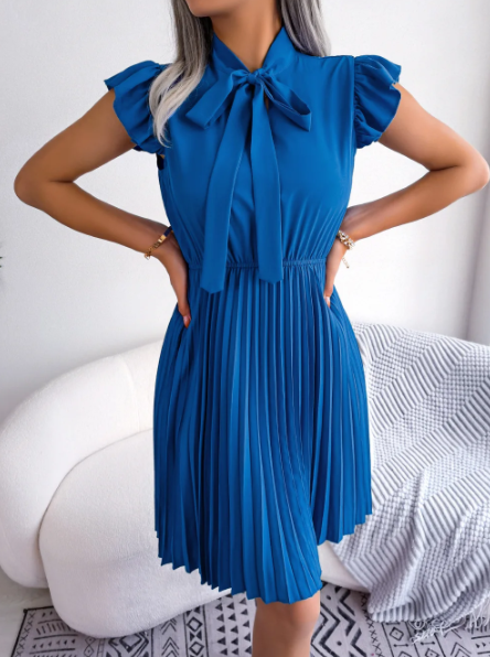 Elise Grace Pleated Dress – Timeless Elegance with Flowing Details