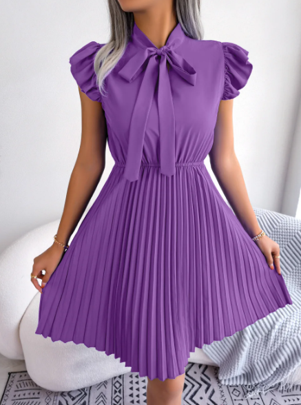 Elise Grace Pleated Dress – Timeless Elegance with Flowing Details
