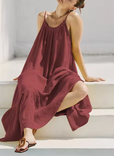 Sofia Coastal Linen Dress – Breezy Comfort for Beach Days