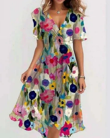 Eleonora Graceful Day Dress – Short Sleeves with Timeless Elegance