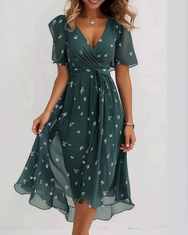 Eleonora Graceful Day Dress – Short Sleeves with Timeless Elegance