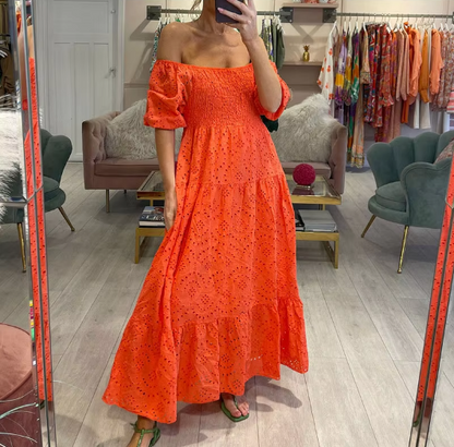 Tessa Summer Dress – Fresh & Flowing with Eyelet Texture