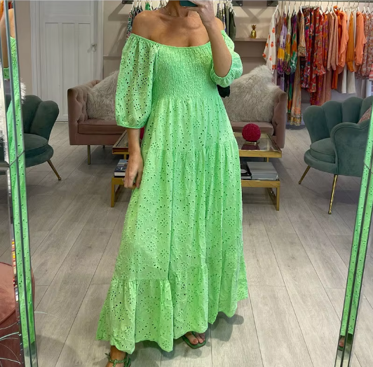 Tessa Summer Dress – Fresh & Flowing with Eyelet Texture