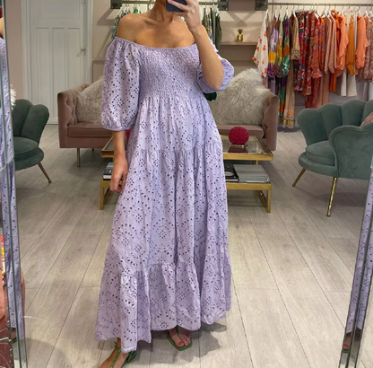 Tessa Summer Dress – Fresh & Flowing with Eyelet Texture