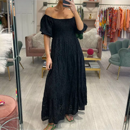 Tessa Summer Dress – Fresh & Flowing with Eyelet Texture
