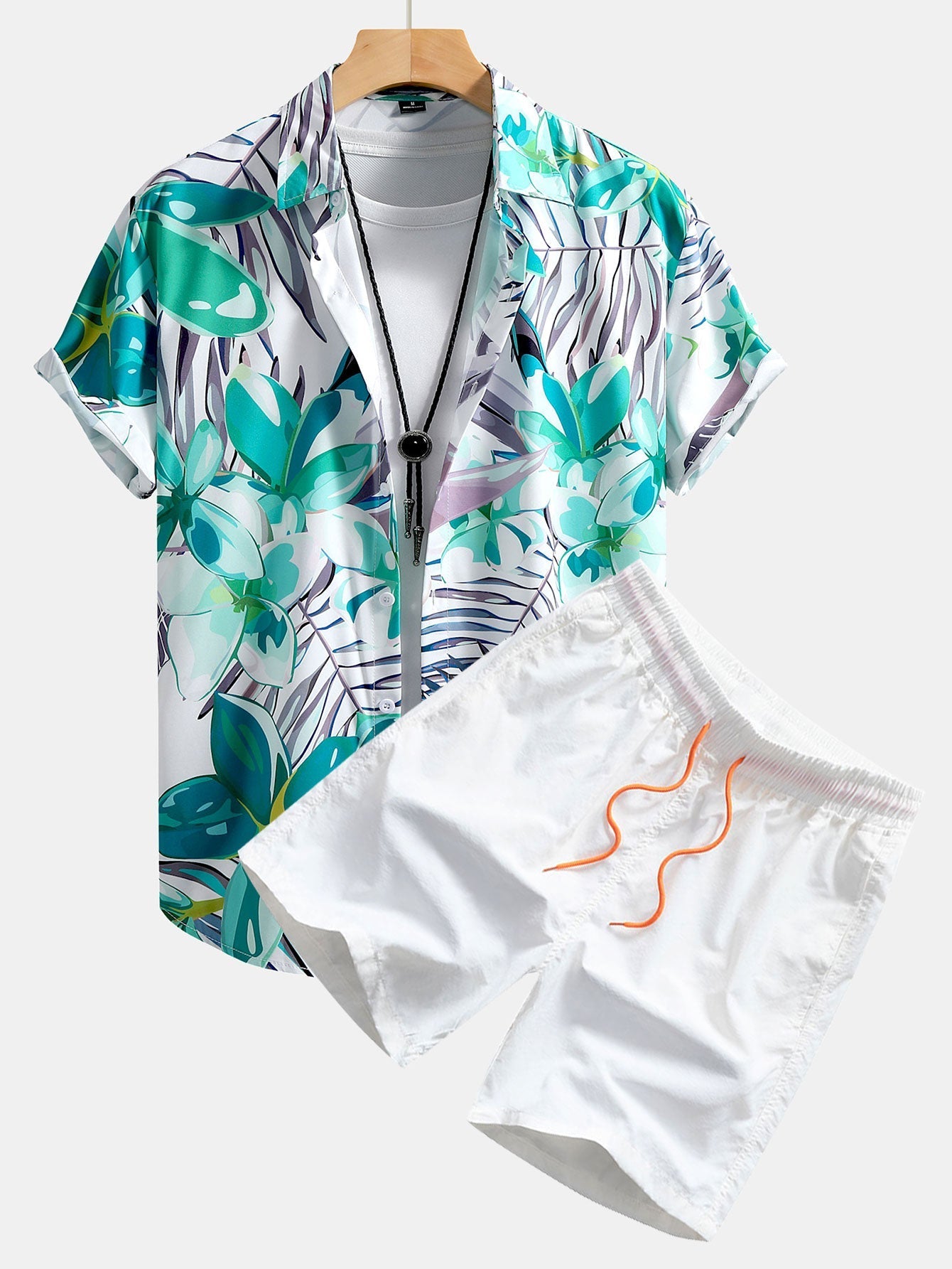 Ryan Floral Print Button-Up Shirt & Swim Shorts Set
