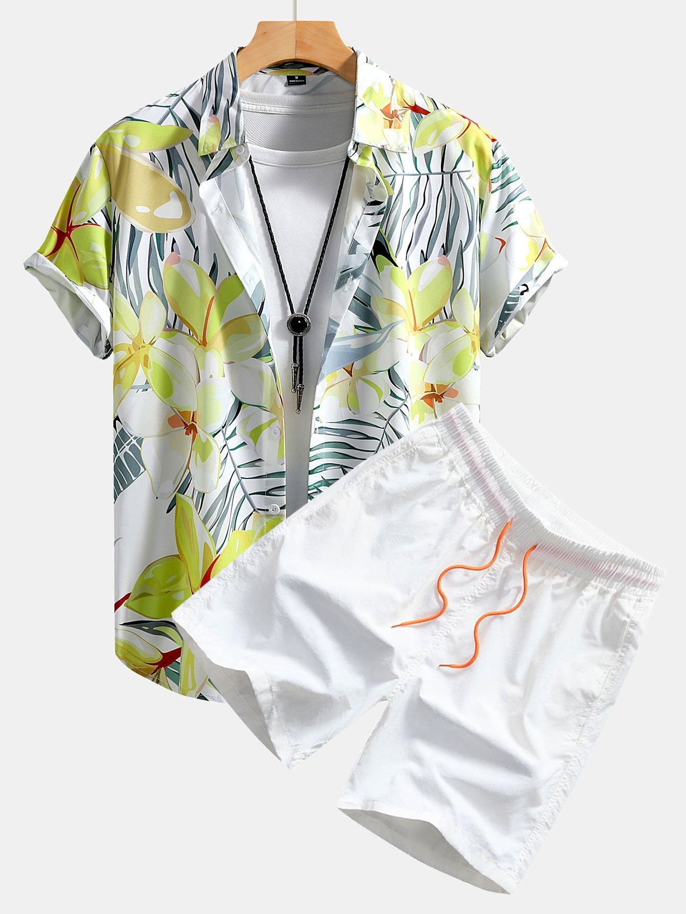 Ryan Floral Print Button-Up Shirt & Swim Shorts Set